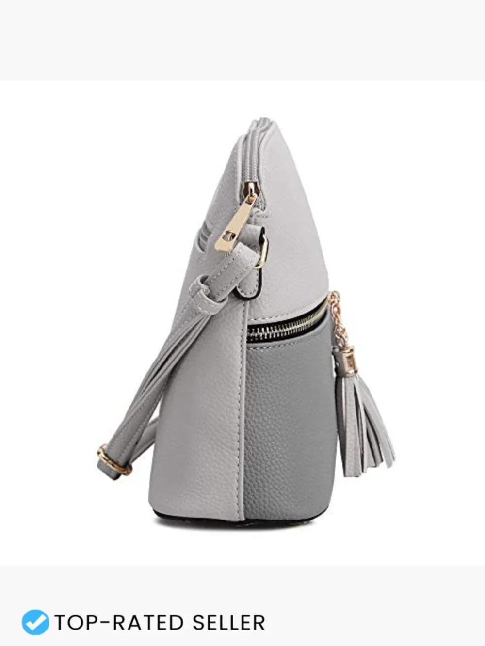 Medium Dome Crossbody Bag with Tassel Zipper Pocket Adjustable Strap